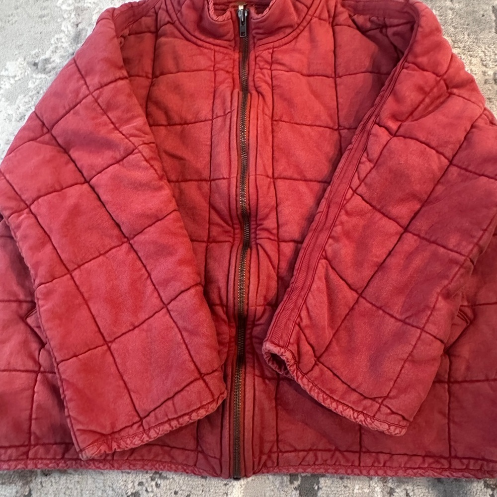 Free People Red Quilted Puffer Jacket